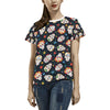 Sugar Skull Print Design LKS305 Women's  T-shirt