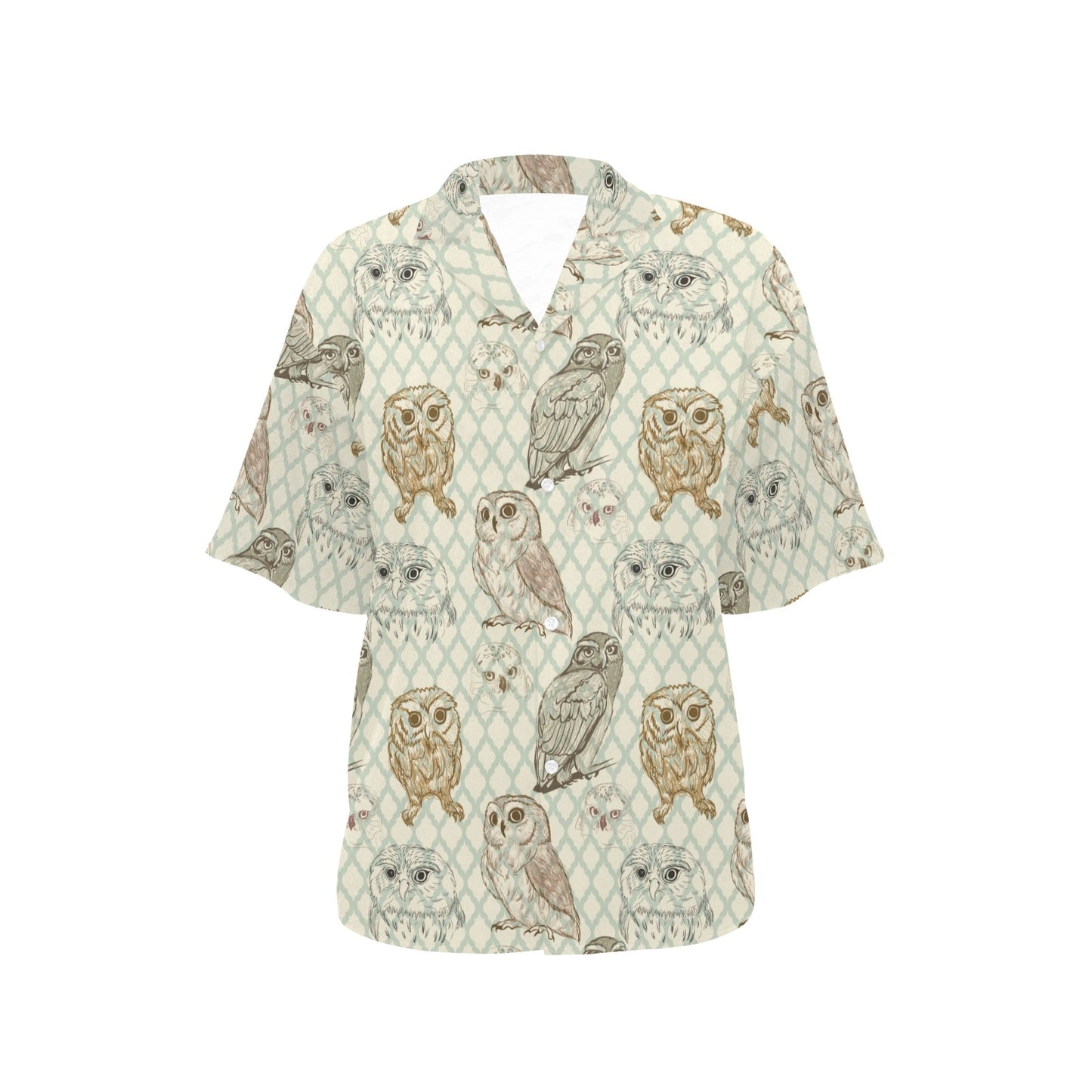 Owl Pattern Print Design A03 Women's Hawaiian Shirt