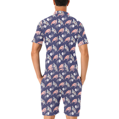 Sea Turtle With Jelly Fish Print Design LKS301 Men's Romper