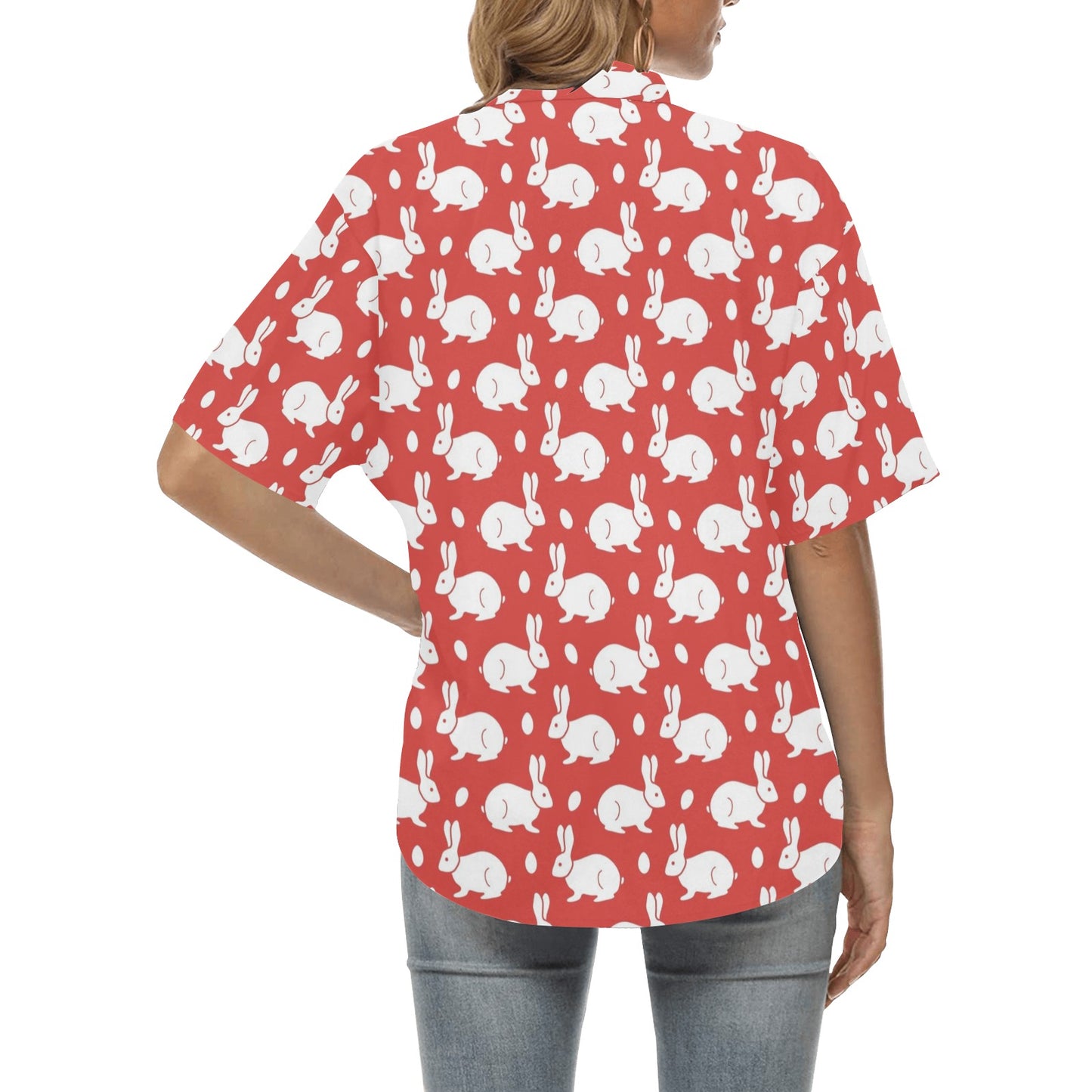 Rabbit Pattern Print Design RB017 Women's Hawaiian Shirt