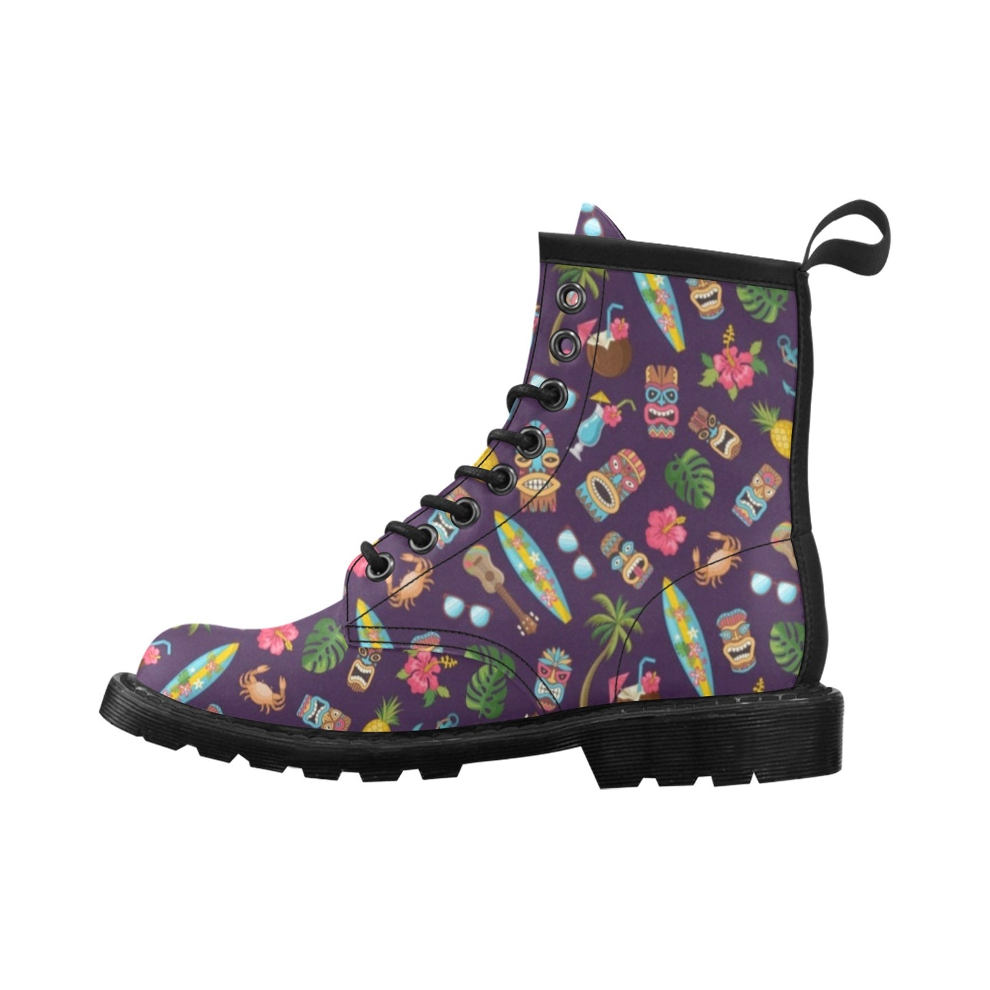 Hawaiian Themed Pattern Print Design H024 Women's Boots