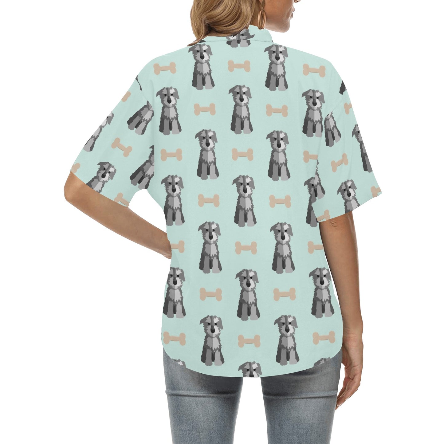 Schnauzers Pattern Print Design A03 Women's Hawaiian Shirt
