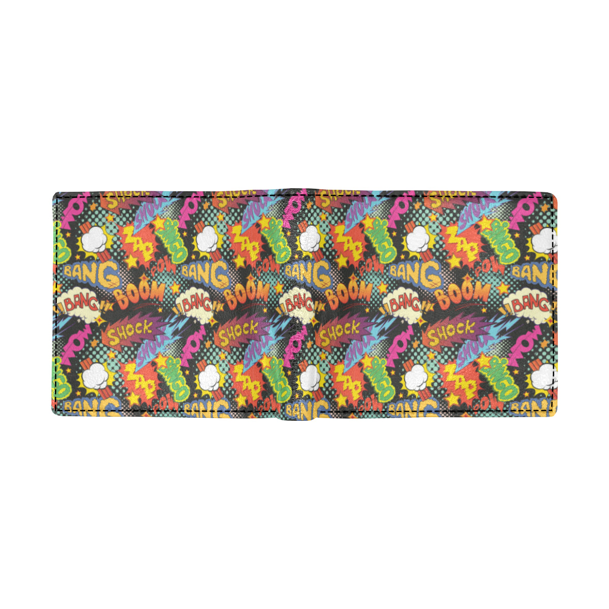 Comic Book Pattern Print Design 01 Men's ID Card Wallet