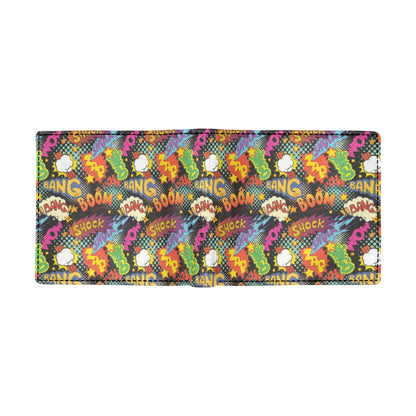 Comic Book Pattern Print Design 01 Men's ID Card Wallet