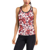 Red Hibiscus Pattern Print Design HB01 Women's Racerback Tank Top