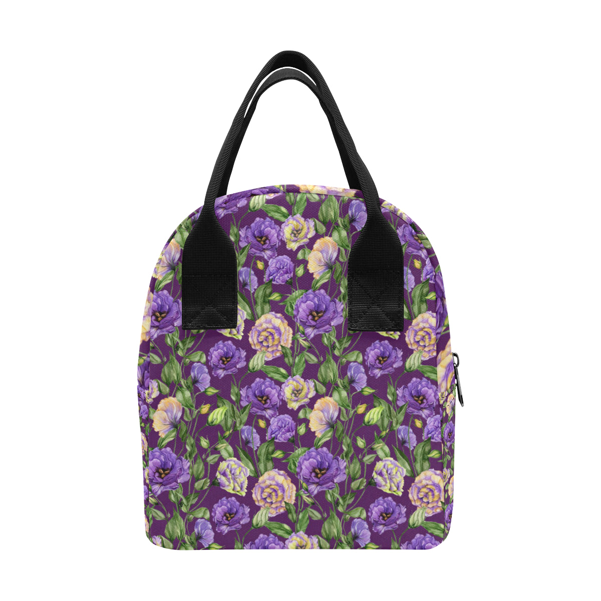 Lisianthus Pattern Print Design LT03 Insulated Lunch Bag