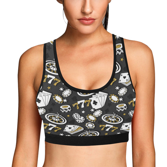 Casino Pattern Print Design 05 Sports Bra