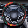 Poinsettia Pattern Print Design POT07 Steering Wheel Cover with Elastic Edge