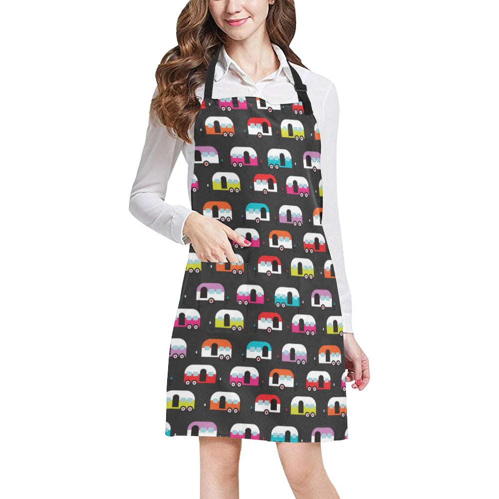 Camper Caravan Pattern Apron with Pocket