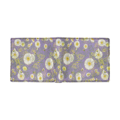 Daisy Pattern Print Design DS011 Men's ID Card Wallet