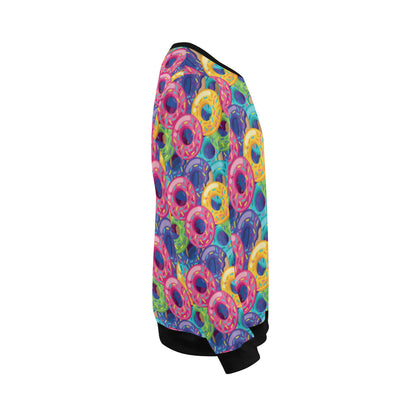 Donut Pattern Print Design DN010 Men Long Sleeve Sweatshirt