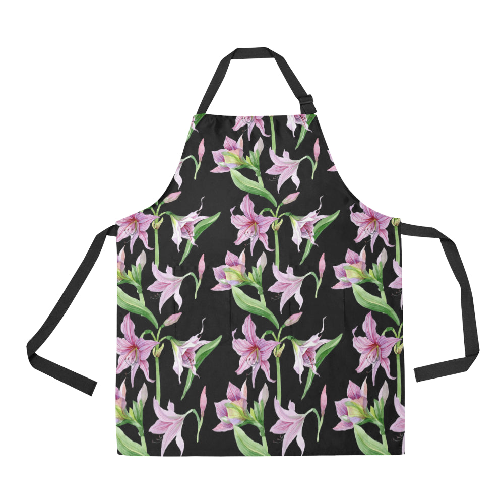 Amaryllis Pattern Print Design AL08 Apron with Pocket