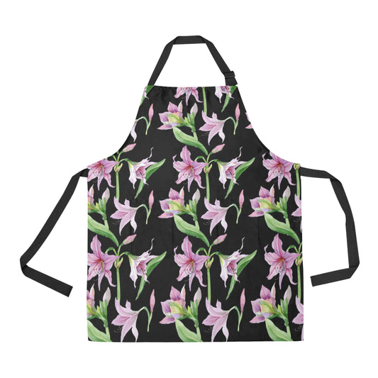 Amaryllis Pattern Print Design AL08 Apron with Pocket