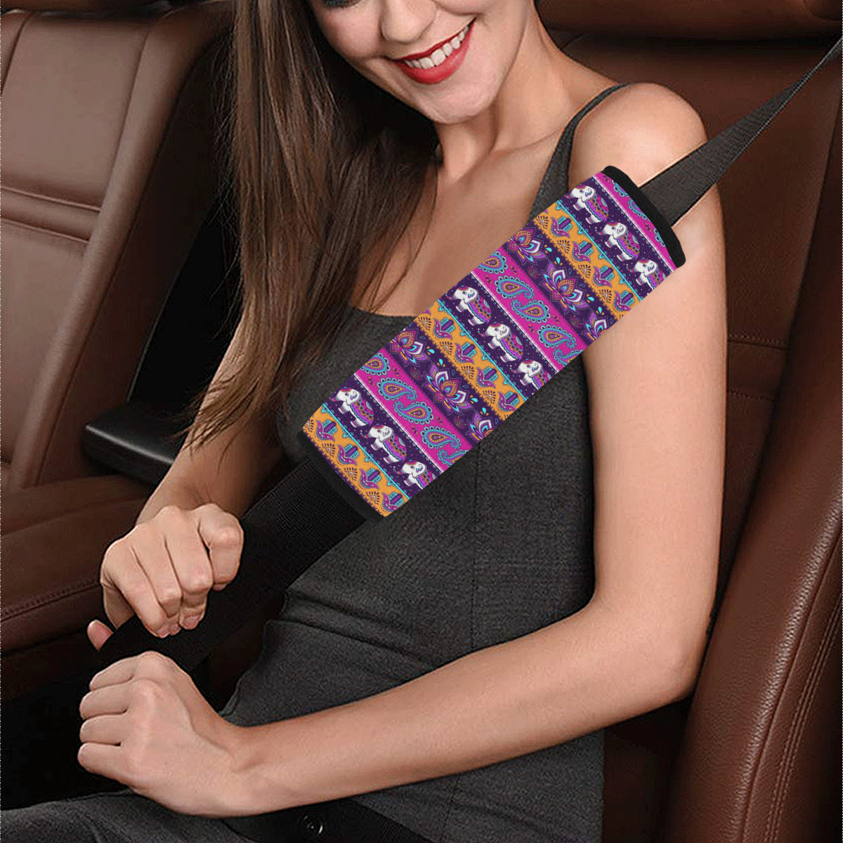 Boho Indian Style Pattern Car Seat Belt Cover