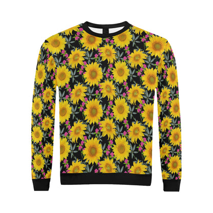 Sunflower Pattern Print Design SF014 Men Long Sleeve Sweatshirt