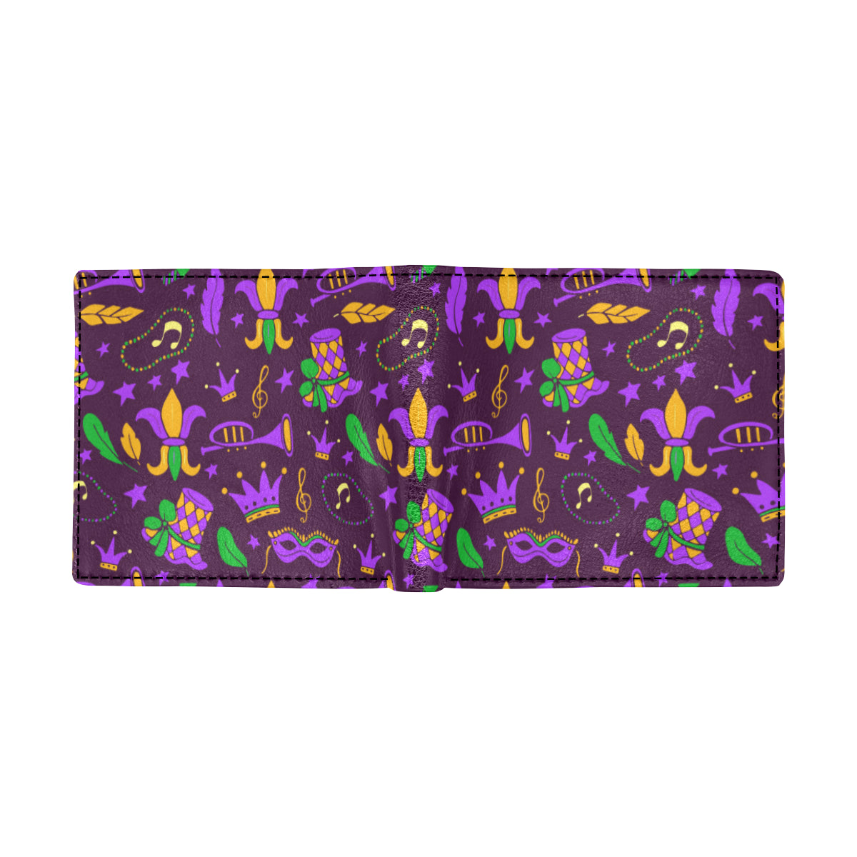 Mardi Gras Pattern Print Design 08 Men's ID Card Wallet