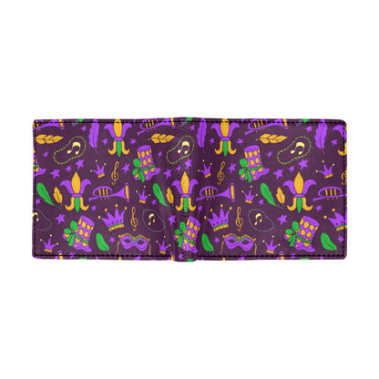 Mardi Gras Pattern Print Design 08 Men's ID Card Wallet