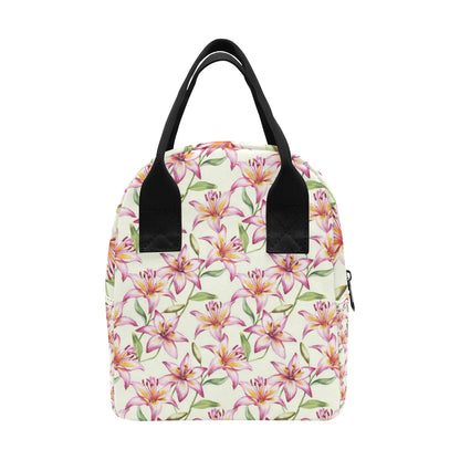 Lily Pattern Print Design LY011 Insulated Lunch Bag