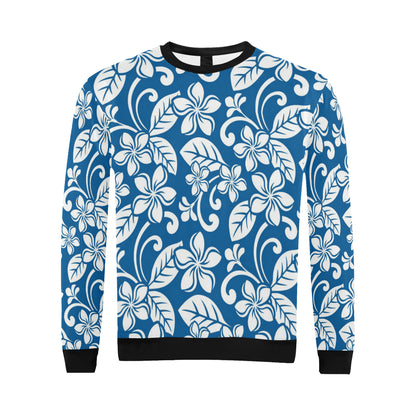 Plumeria Pattern Print Design PM013 Men Long Sleeve Sweatshirt