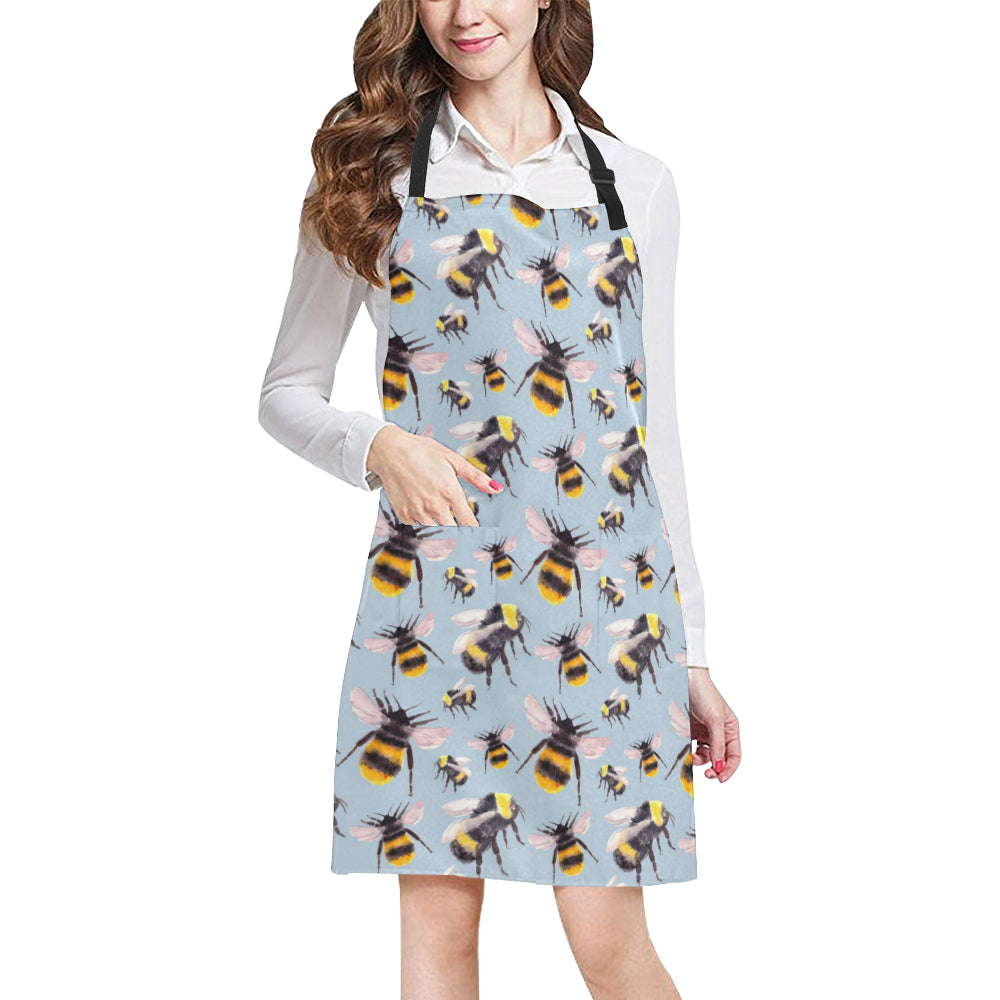 Bee Pattern Print Design BEE08 Apron with Pocket