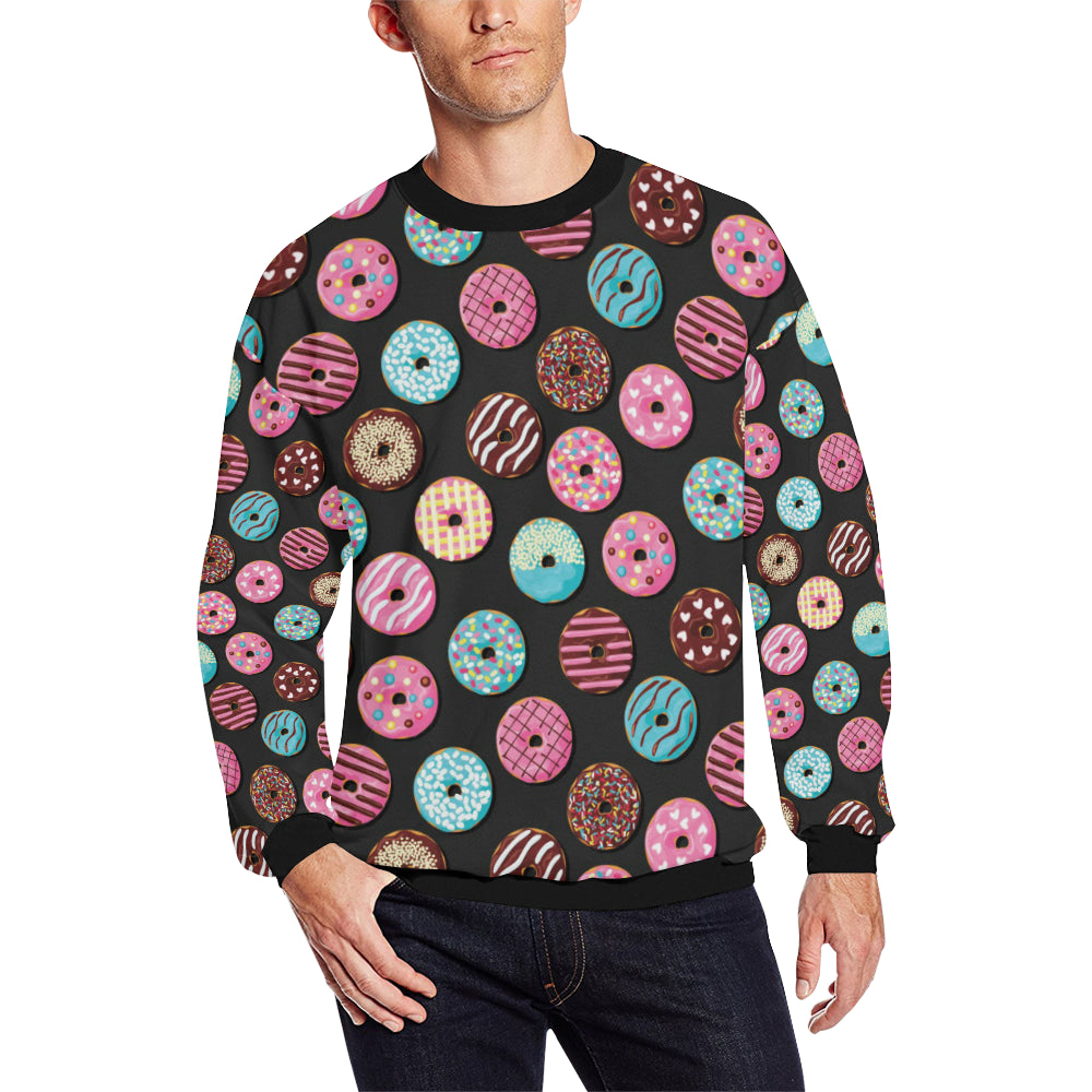 Donut Pattern Print Design DN02 Men Long Sleeve Sweatshirt