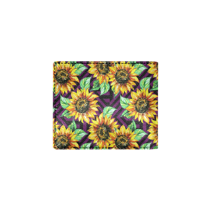 Sunflower Pattern Print Design SF012 Men's ID Card Wallet