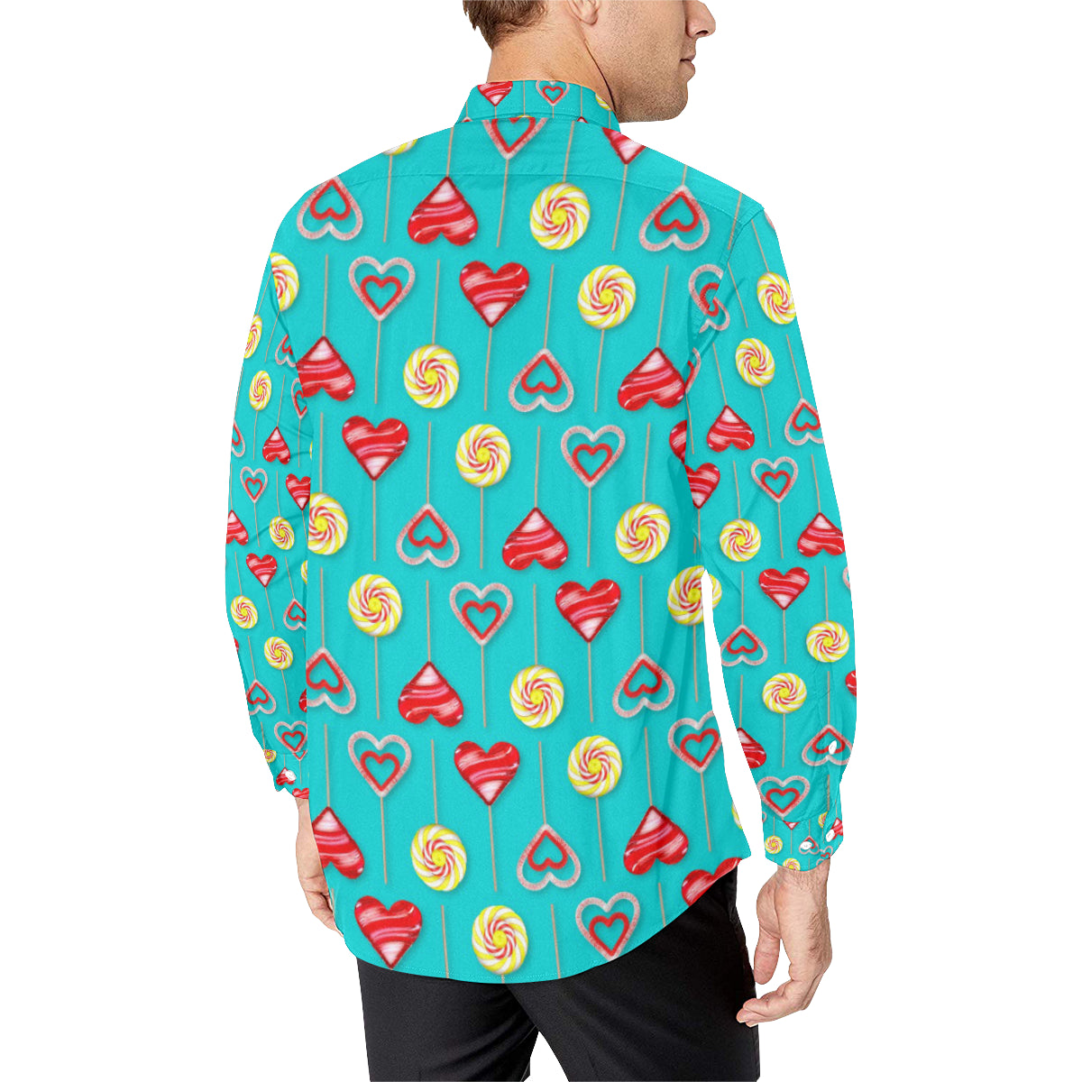 Lollipop Pattern Print Design LL06 Men's Long Sleeve Shirt