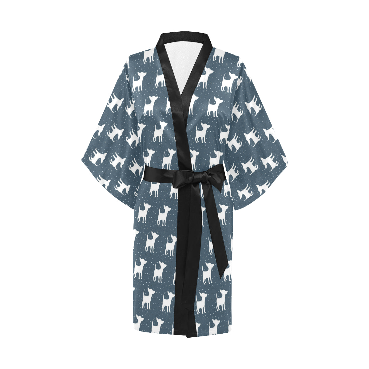 Chihuahua Pattern Print Design 03 Women's Short Kimono