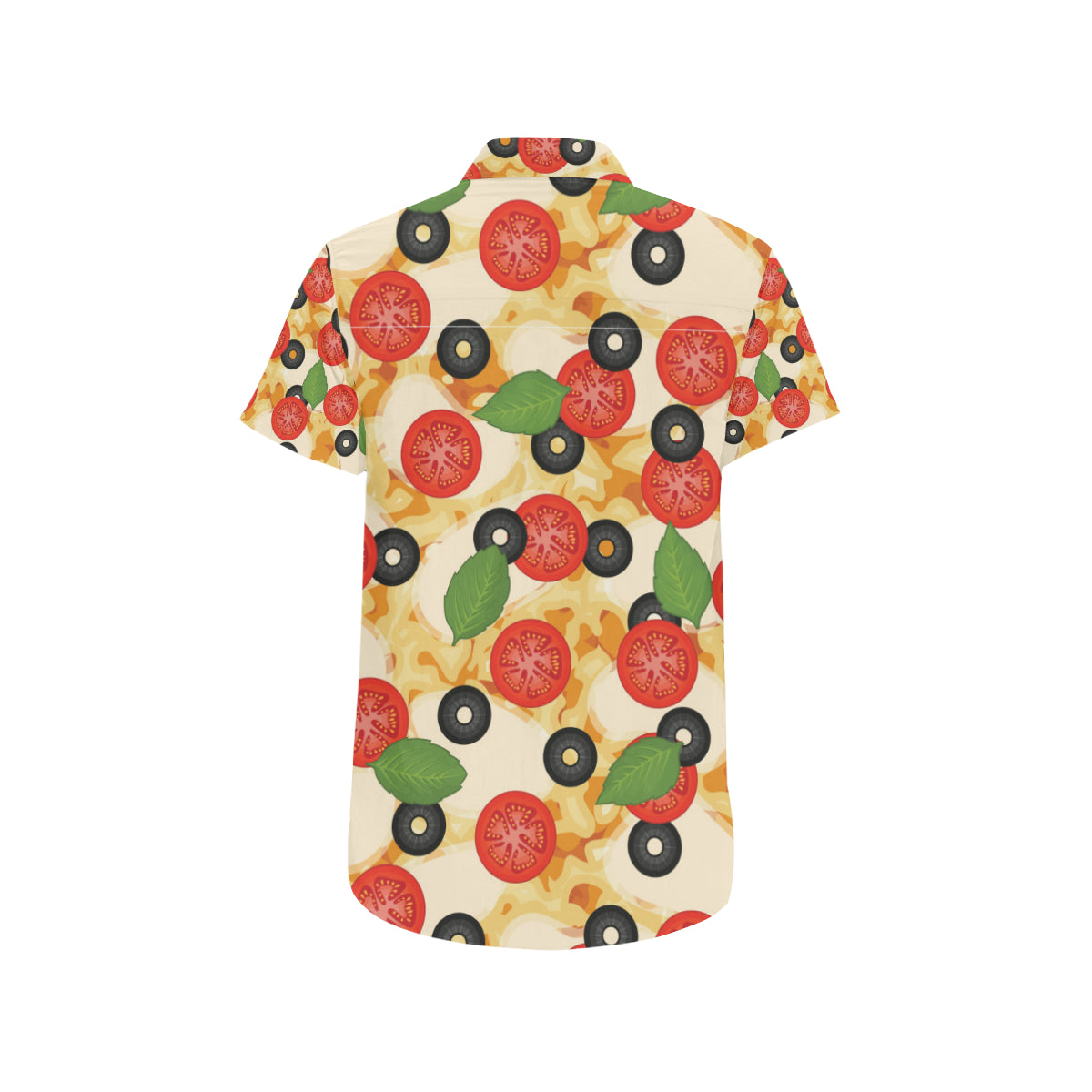 Pizza Pattern Print Design A05 Men's Short Sleeve Button Up Shirt