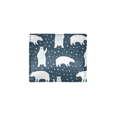 Polar Bear Pattern Print Design A02 Men's ID Card Wallet