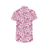 Cherry Blossom Pattern Print Design CB02 Men's Short Sleeve Button Up Shirt