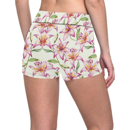 Lily Pattern Print Design LY011 Yoga Shorts