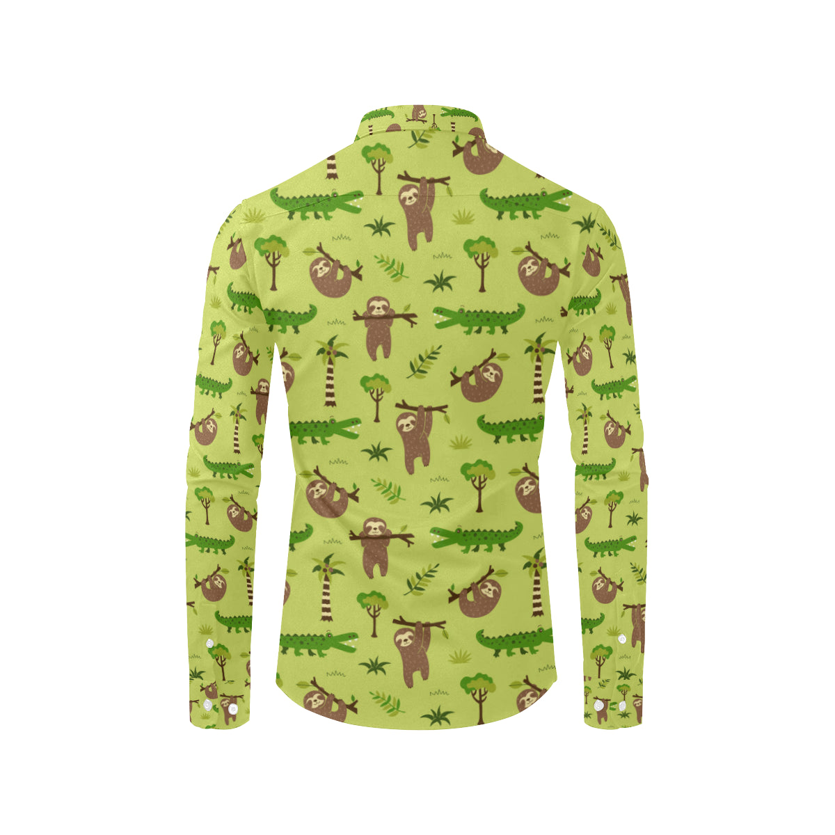Alligator Pattern Print Design 04 Men's Long Sleeve Shirt