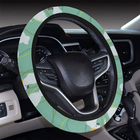 Cockatoo Pattern Print Design 01 Steering Wheel Cover with Elastic Edge