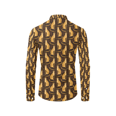 Cheetah Pattern Print Design 03 Men's Long Sleeve Shirt