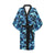 Camo Blue Pattern Print Design 04 Women's Short Kimono