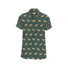 Horse Classic Themed Pattern Print Men's Short Sleeve Button Up Shirt