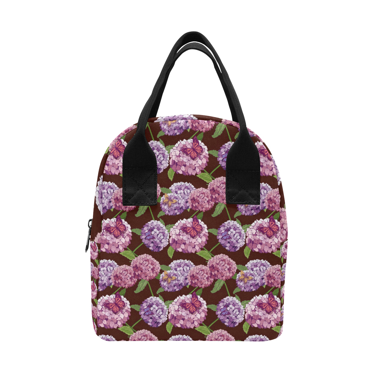 Hydrangea Pattern Print Design HD08 Insulated Lunch Bag