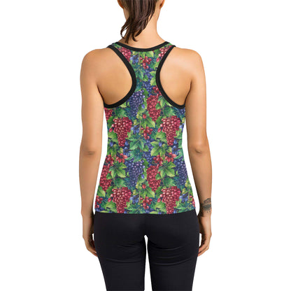 Grape Pattern Print Design GP02 Women's Racerback Tank Top