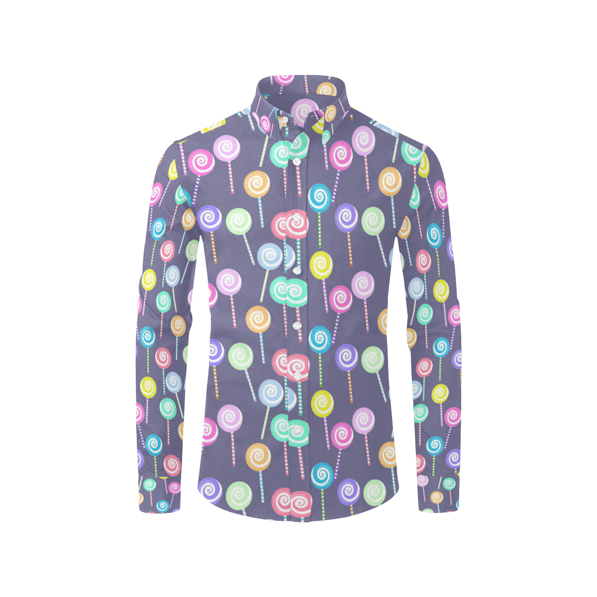 Lollipop Pattern Print Design LL03 Men's Long Sleeve Shirt