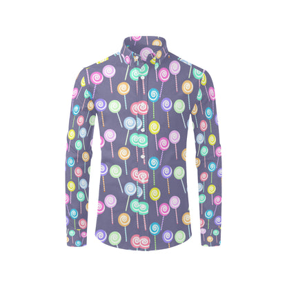 Lollipop Pattern Print Design LL03 Men's Long Sleeve Shirt