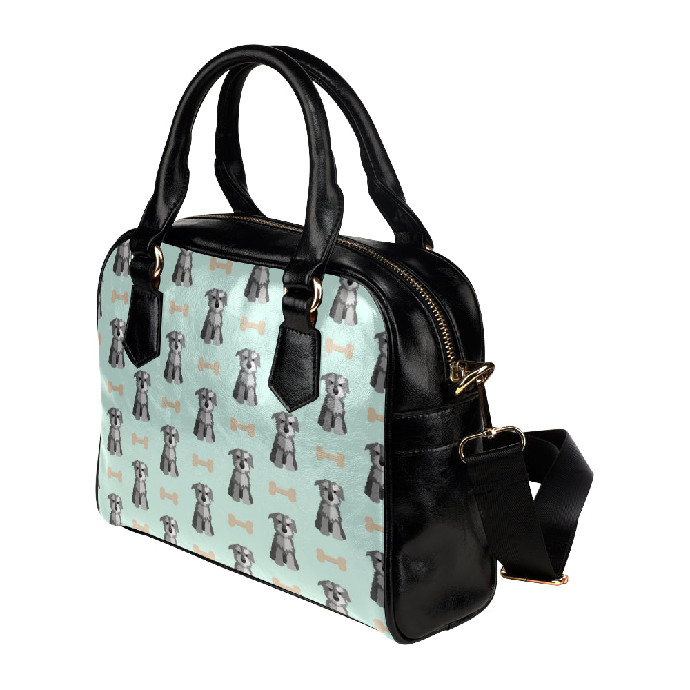 Schnauzers Pattern Print Design A03 Shoulder Handbag