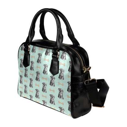 Schnauzers Pattern Print Design A03 Shoulder Handbag