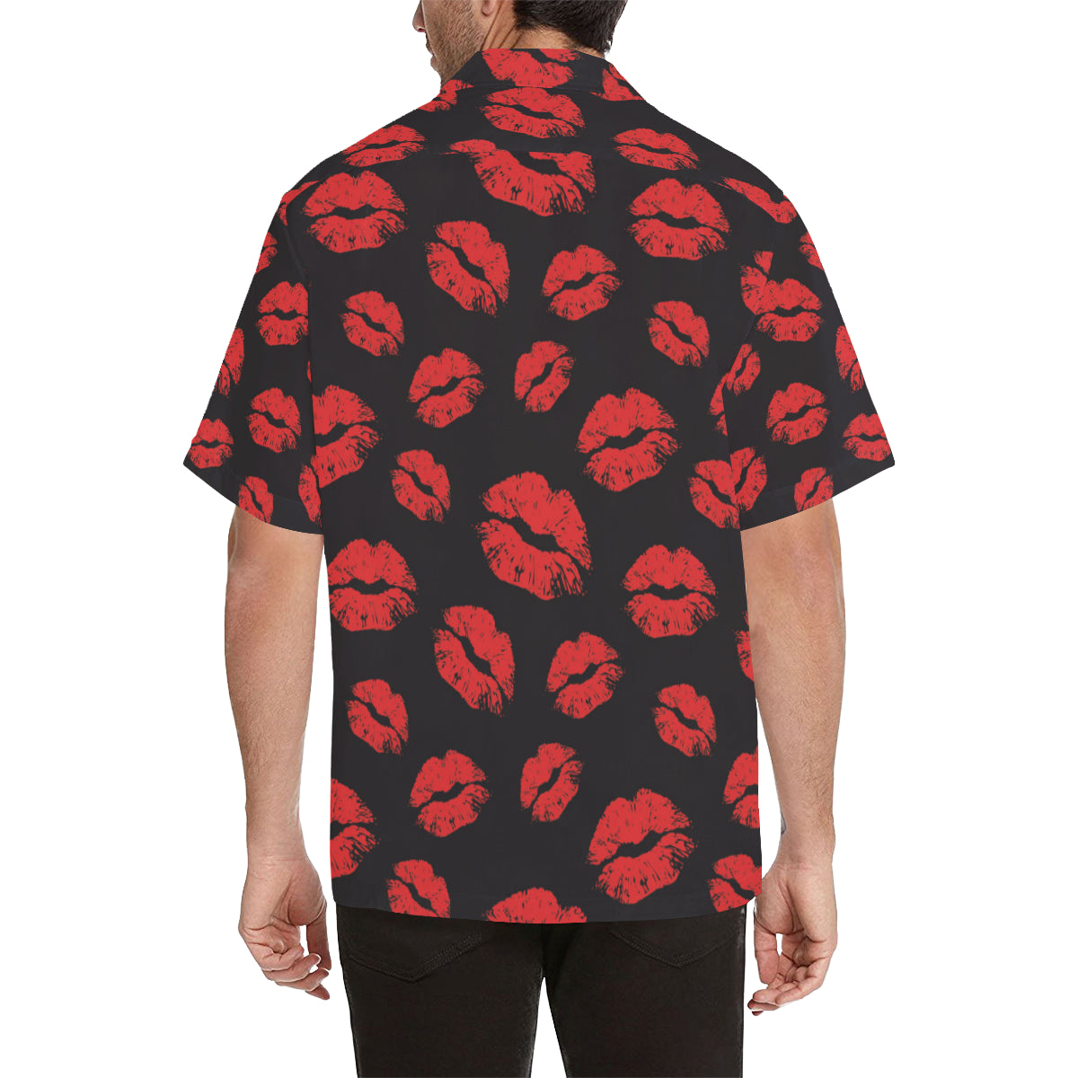 Lip Red Pattern Print Design 02 Men's Hawaiian Shirt