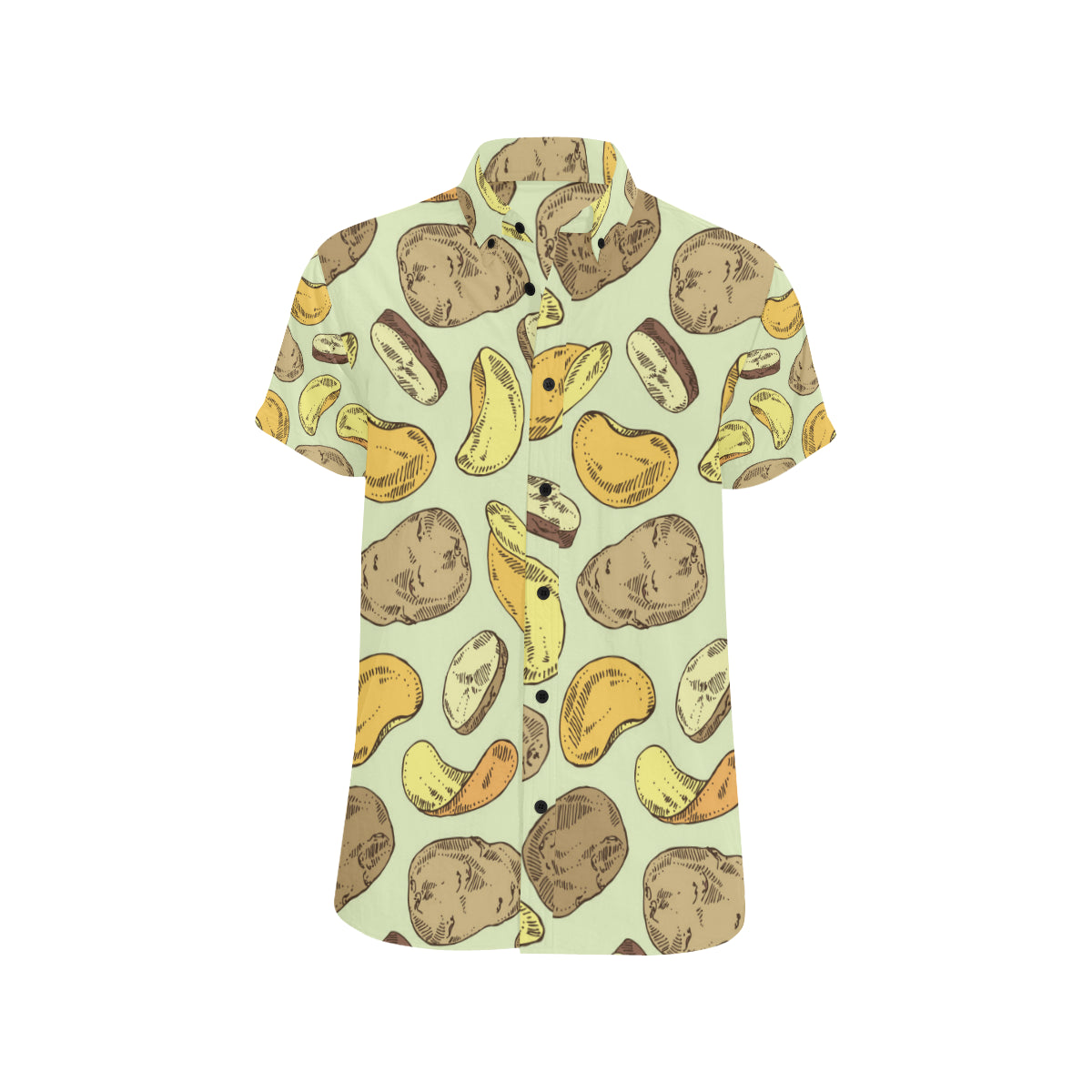 Potato Pattern Print Design A03 Men's Short Sleeve Button Up Shirt
