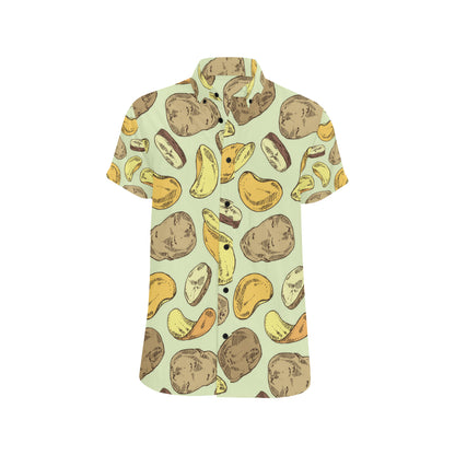 Potato Pattern Print Design A03 Men's Short Sleeve Button Up Shirt