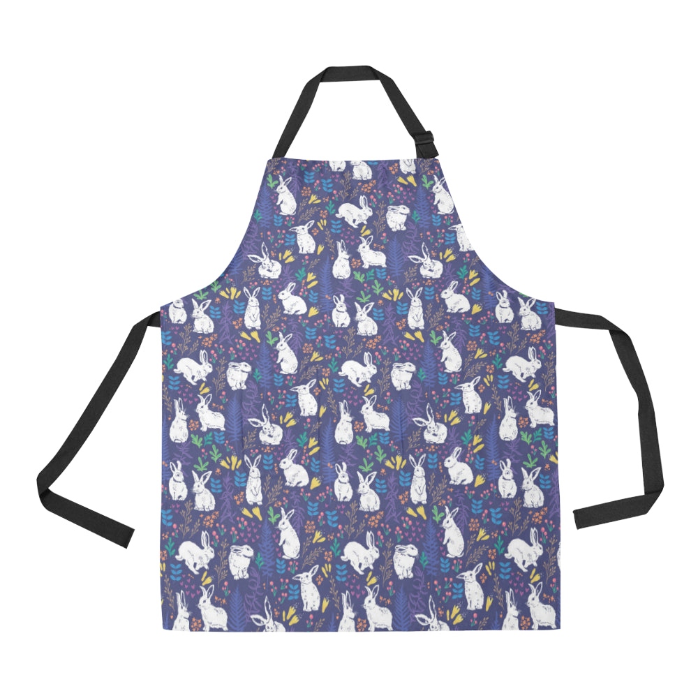 Bunny Pattern Print Design 01 Apron with Pocket