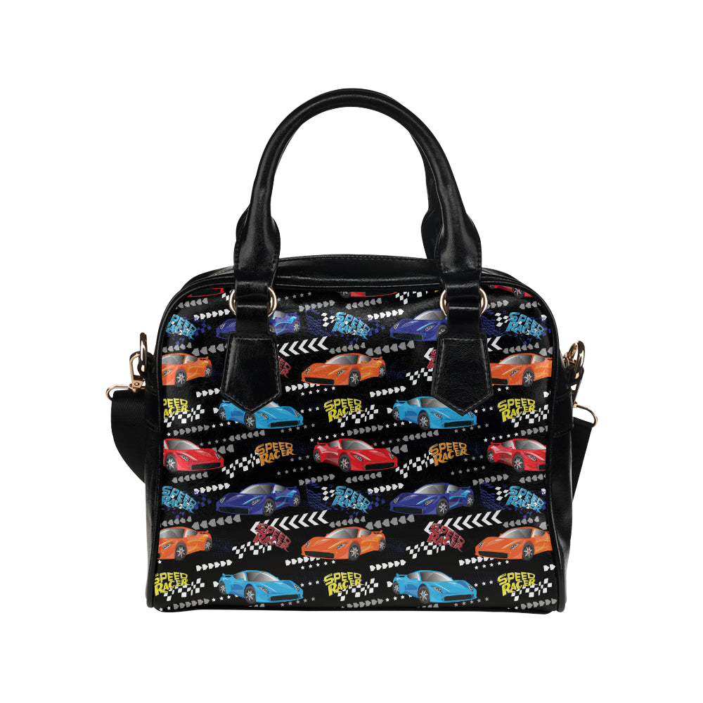 Racing Pattern Print Design A05 Shoulder Handbag