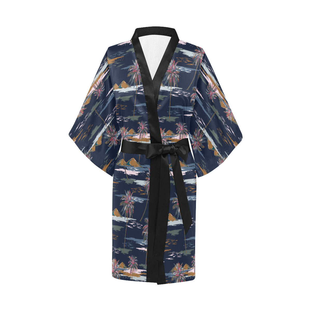 Pacific island Pattern Print Design A06 Women's Short Kimono