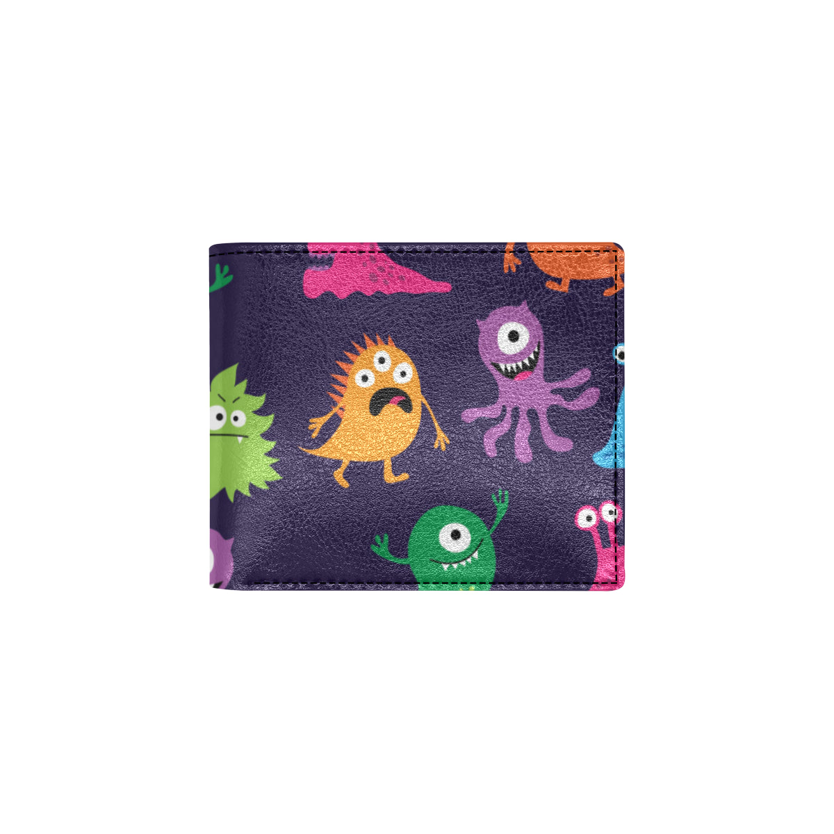 Monster Cartoon Pattern Print Design 02 Men's ID Card Wallet